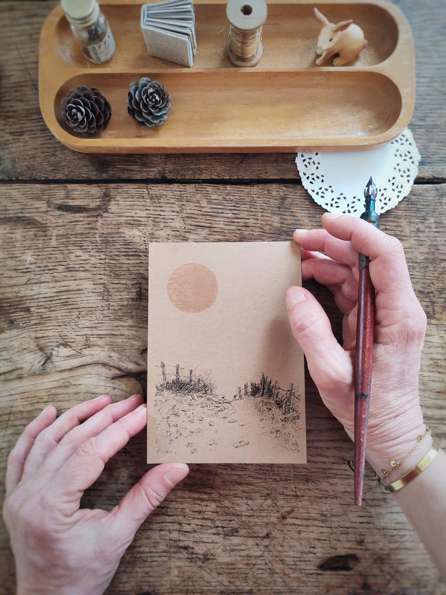 Le bruit des feuilles cartes postales chemins carnets artisanaux illustrés